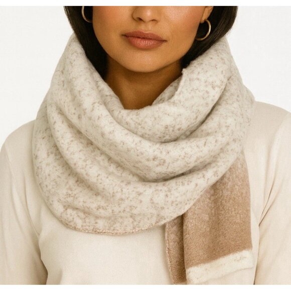 Barefoot Dreams CozyChic Lite Confetti Scarf and Beanie Set Cream-Taupe NWT - Picture 1 of 3
